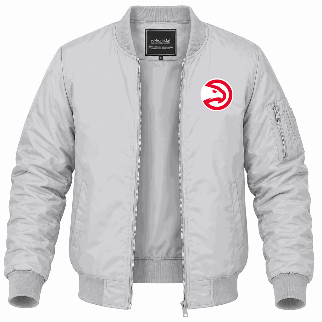 Men's Atlanta Hawks Lightweight Bomber Jacket - Gray