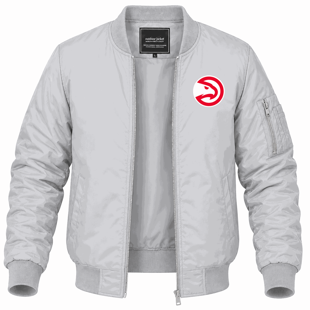 Men's Atlanta Hawks Lightweight Bomber Jacket - Gray