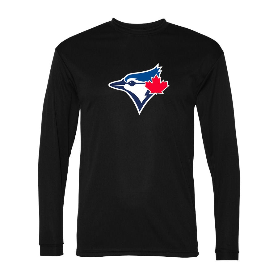 Men's Toronto Blue Jays Polyester Long Sleeve T-Shirt - Black