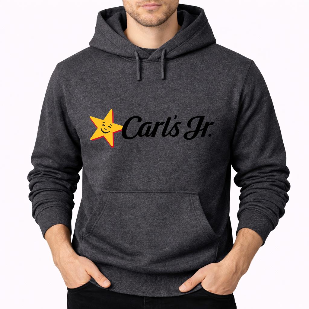 Men's Carl's Jr. Pullover Hoodie - Charcoal