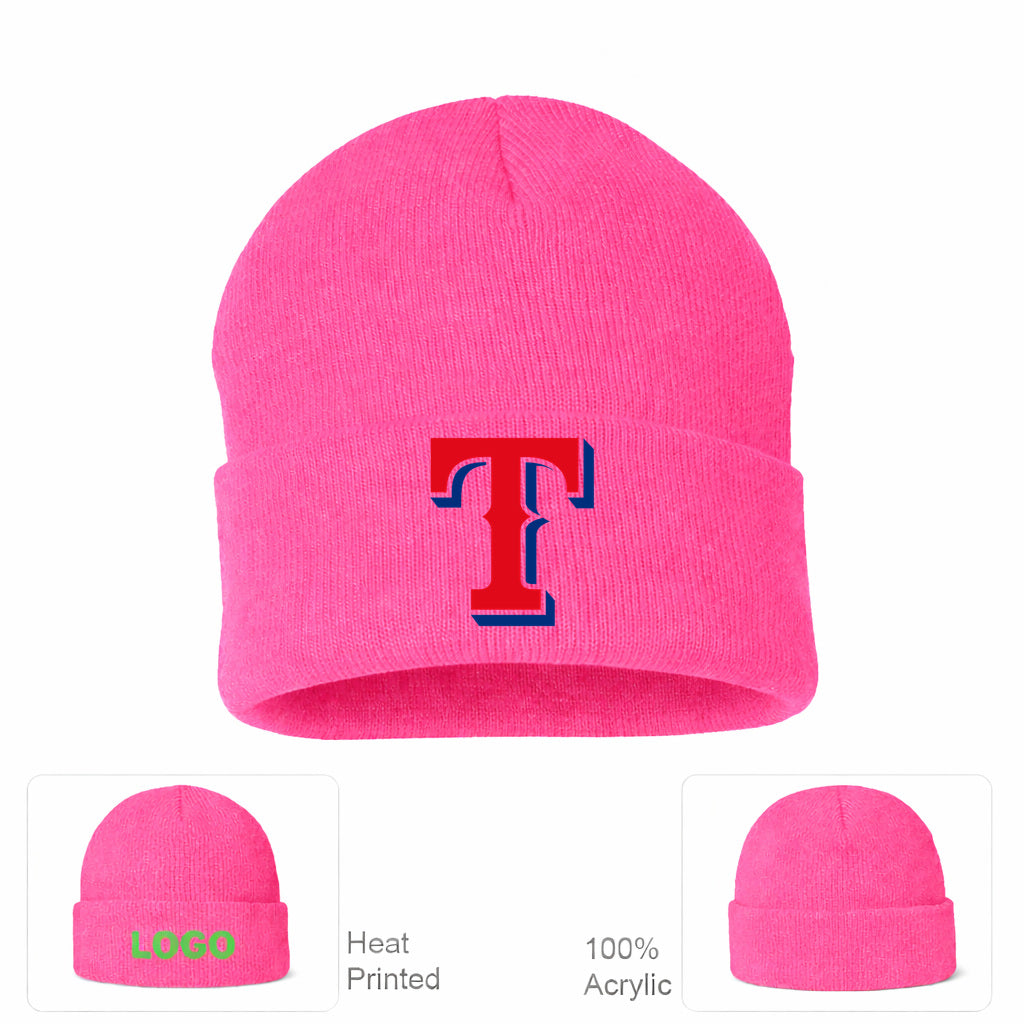MLB Texas Rangers Beanie Hat - Pink