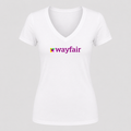 Women's Wayfair V Neck T-Shirt in white