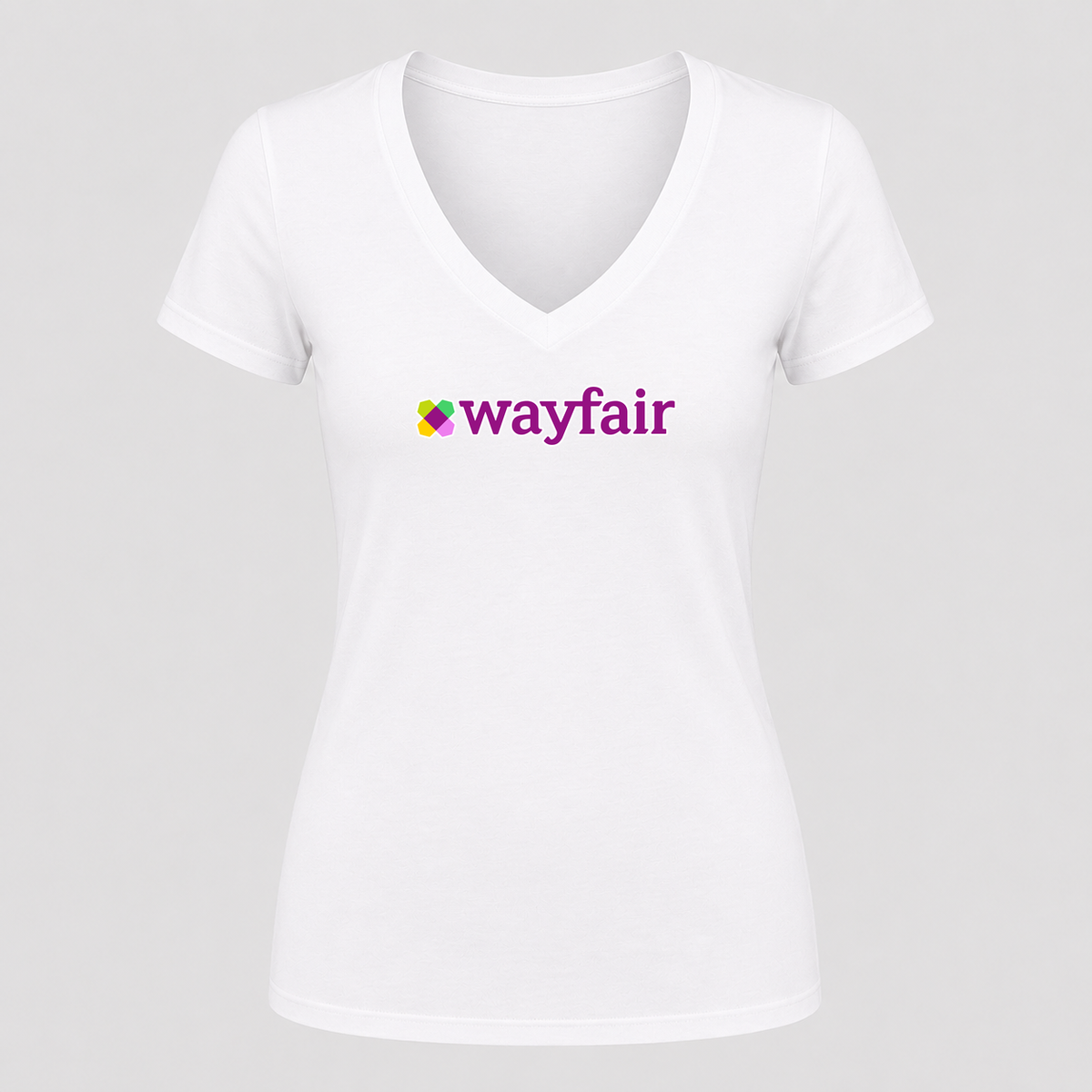 Women's Wayfair V Neck T-Shirt in white