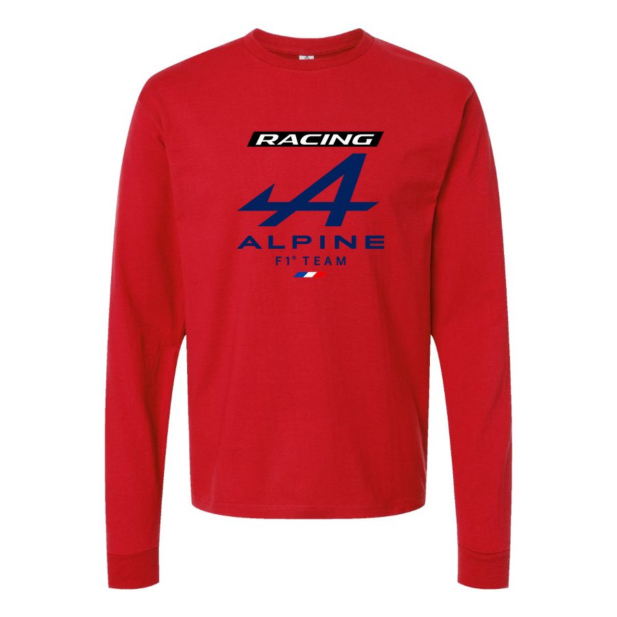 Men's Alpine F1 Team Long sleeves Cotton Blend T-Shirt - Red