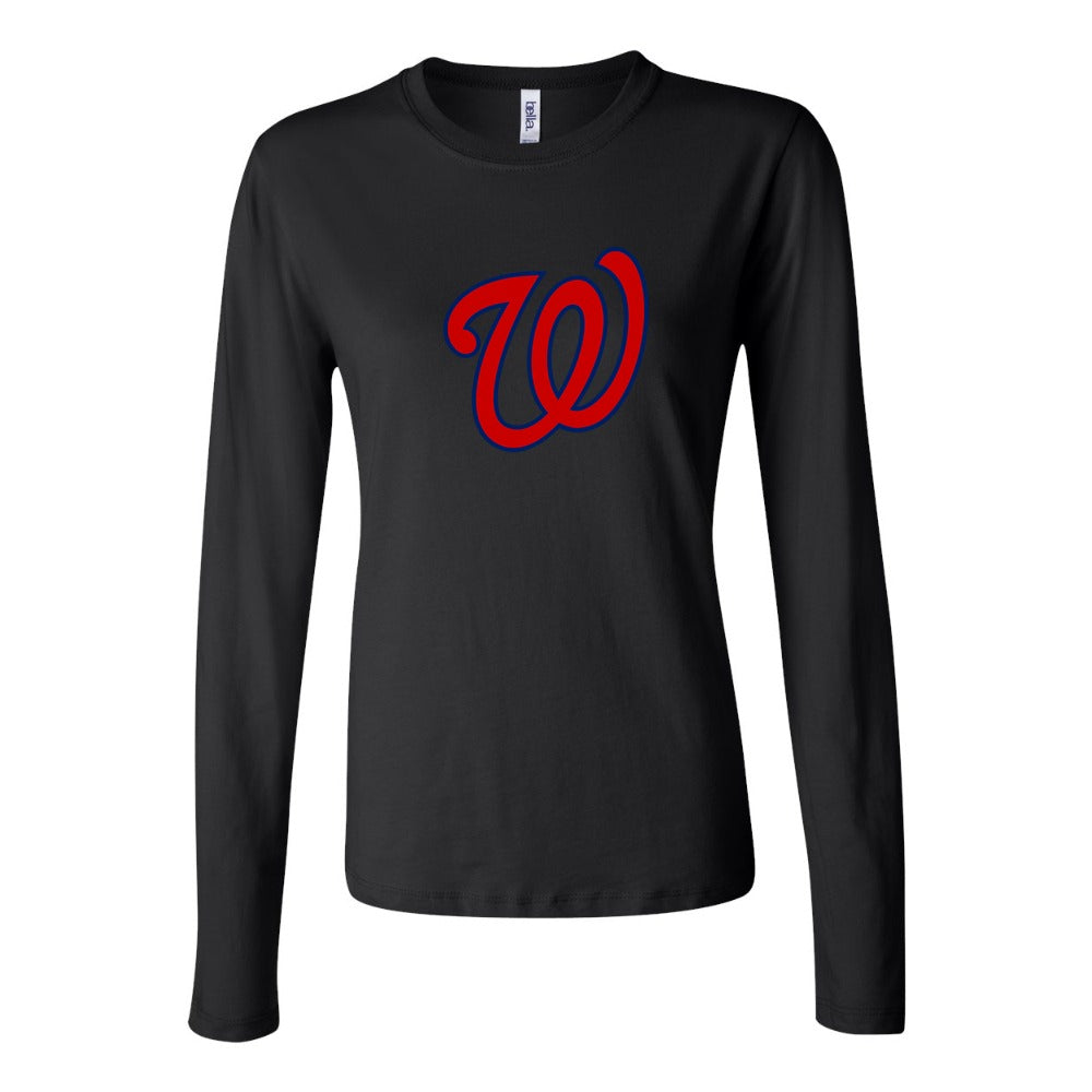 Women's Washington Nationals Long Sleeve T-Shirt - Black
