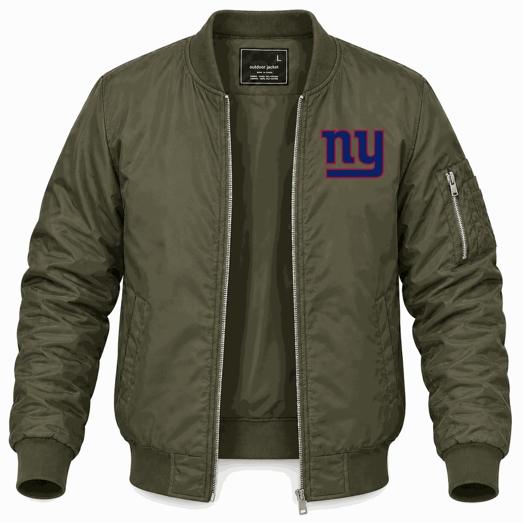 Men's New York Giants Lightweight Bomber Jacket - Army Green