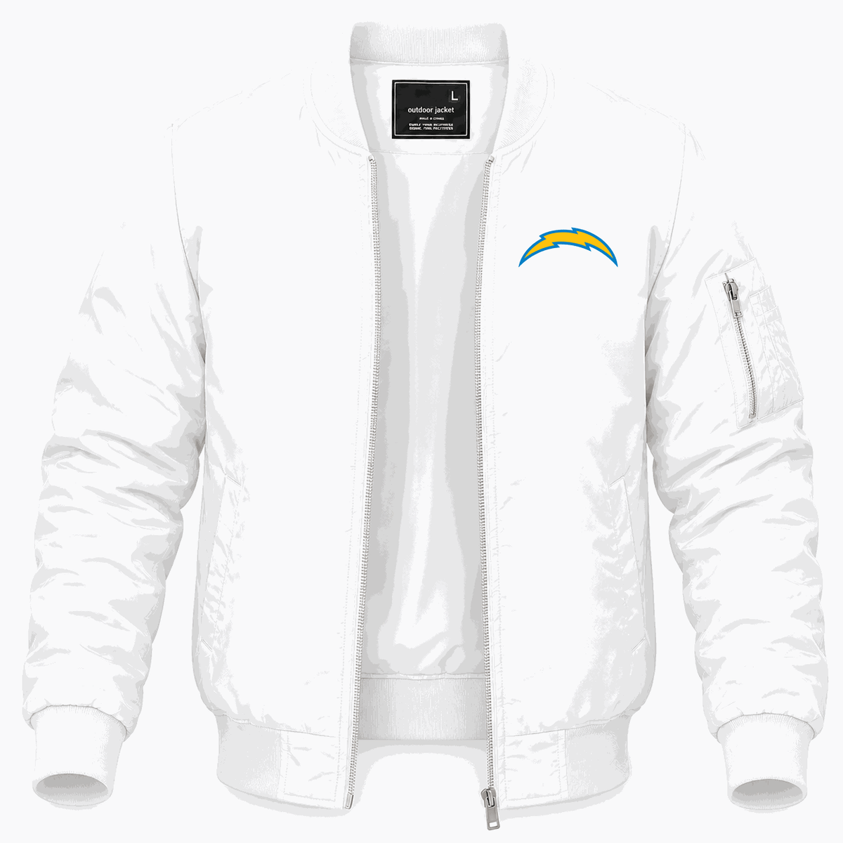 Men's Los Angeles Chargers Lightweight Bomber Jacket - White