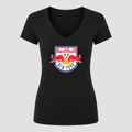 Women's New York Red Bulls V Neck T-Shirt in black