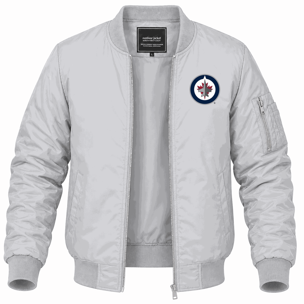 Men's Winnipeg Jets Lightweight Bomber Jacket - Gray