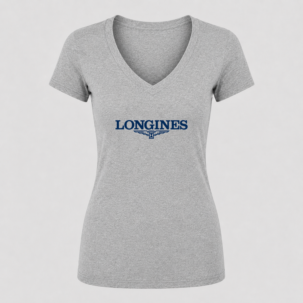 Women's Longines V Neck T-Shirt in gray