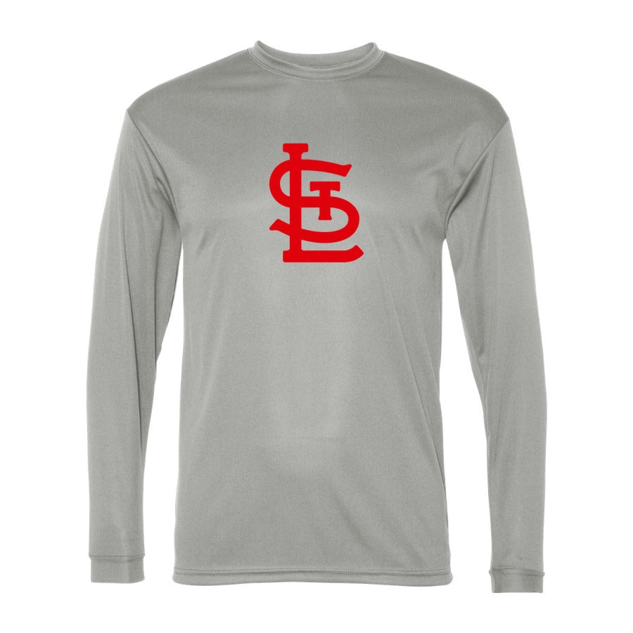 Men's St. Louis Cardinals Polyester Long Sleeve T-Shirt - Gray