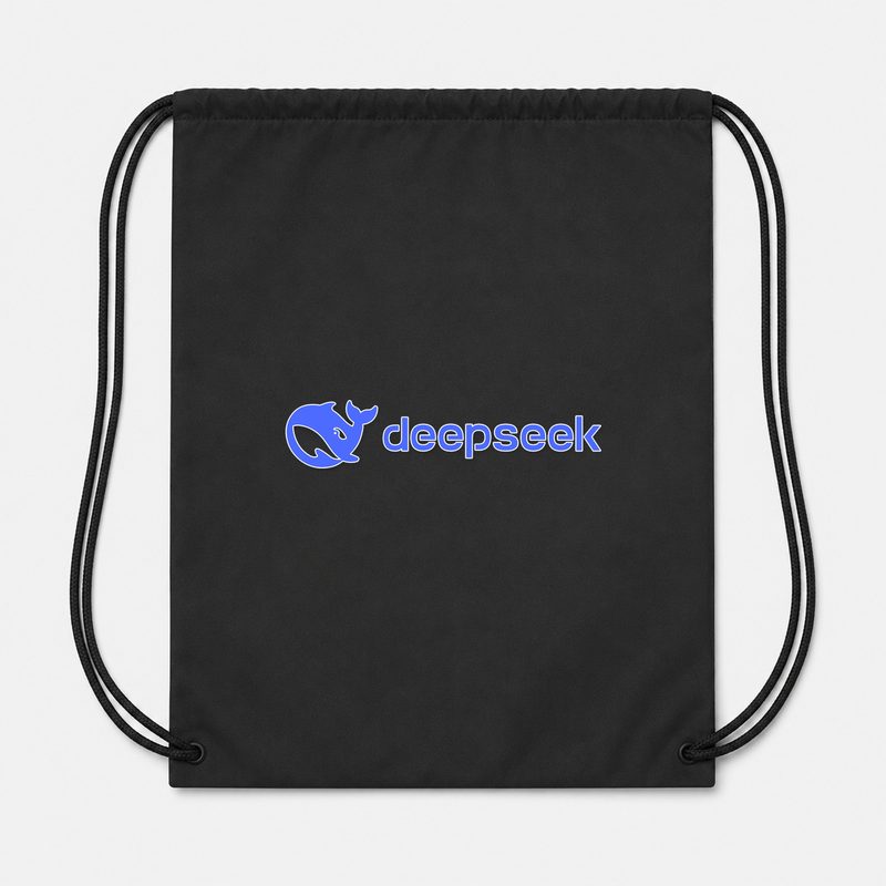 DeepSeek Drawstring Bag - Black