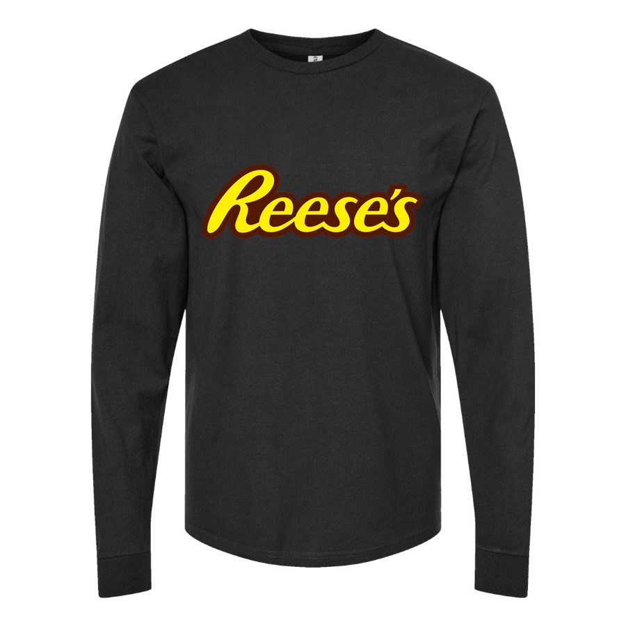 Men's Reeses-Logo-food-1536x864 Long sleeves Cotton Blend T-Shirt - Black