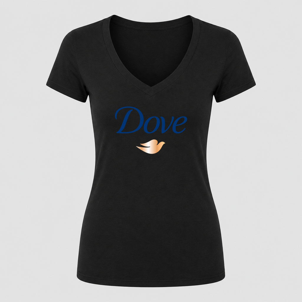 Women's Dove V Neck T-Shirt in black