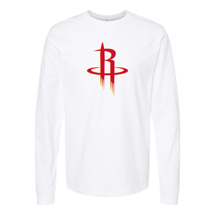 Men's Houston Rockets Long sleeves Cotton Blend T-Shirt - White