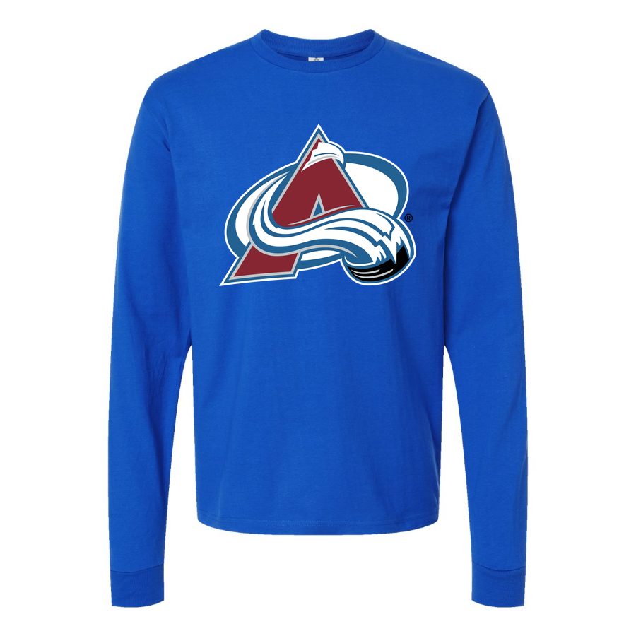 Men's Colorado Avalanche Long sleeves Cotton Blend T-Shirt - Blue