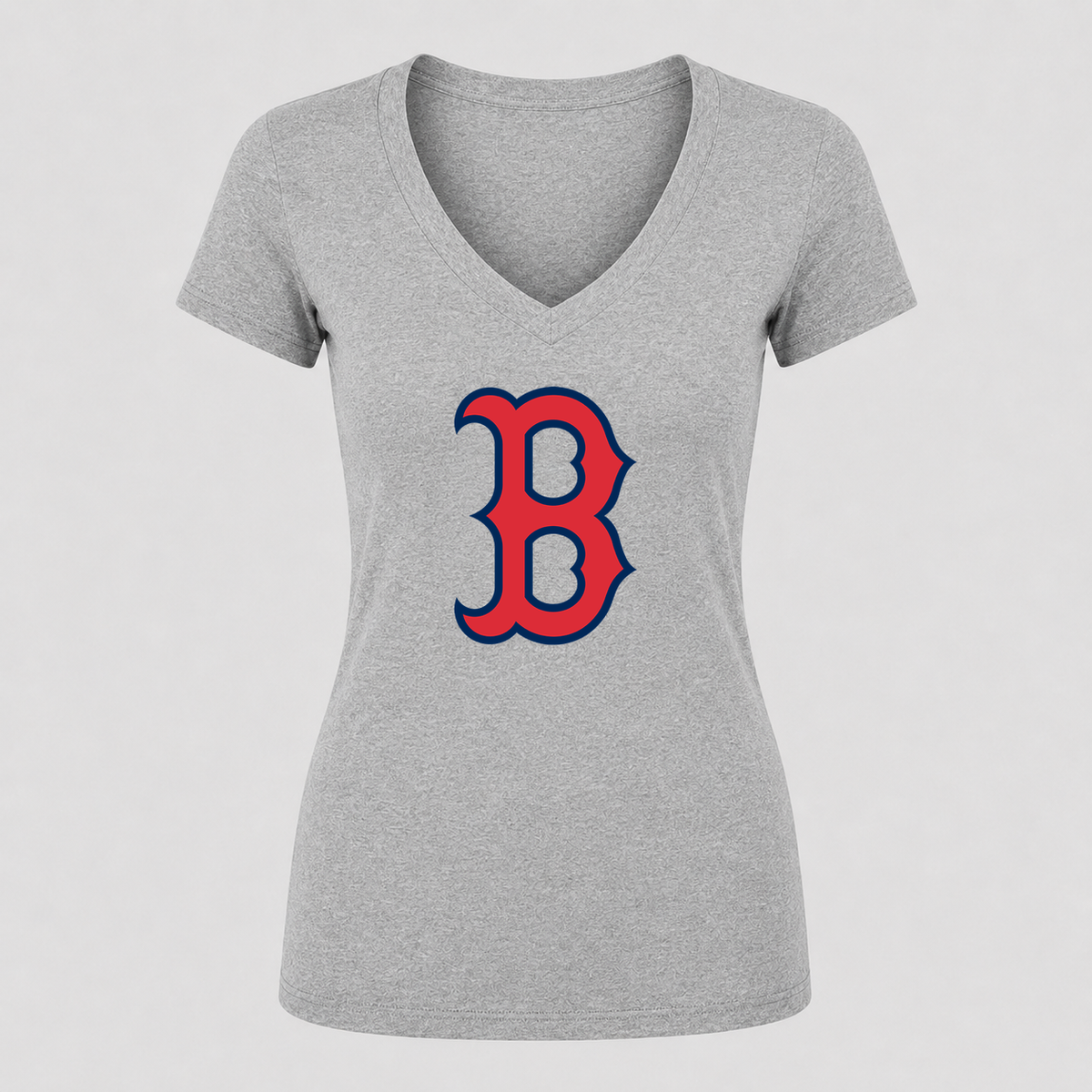 Women's Boston Red Sox V Neck T-Shirt in gray