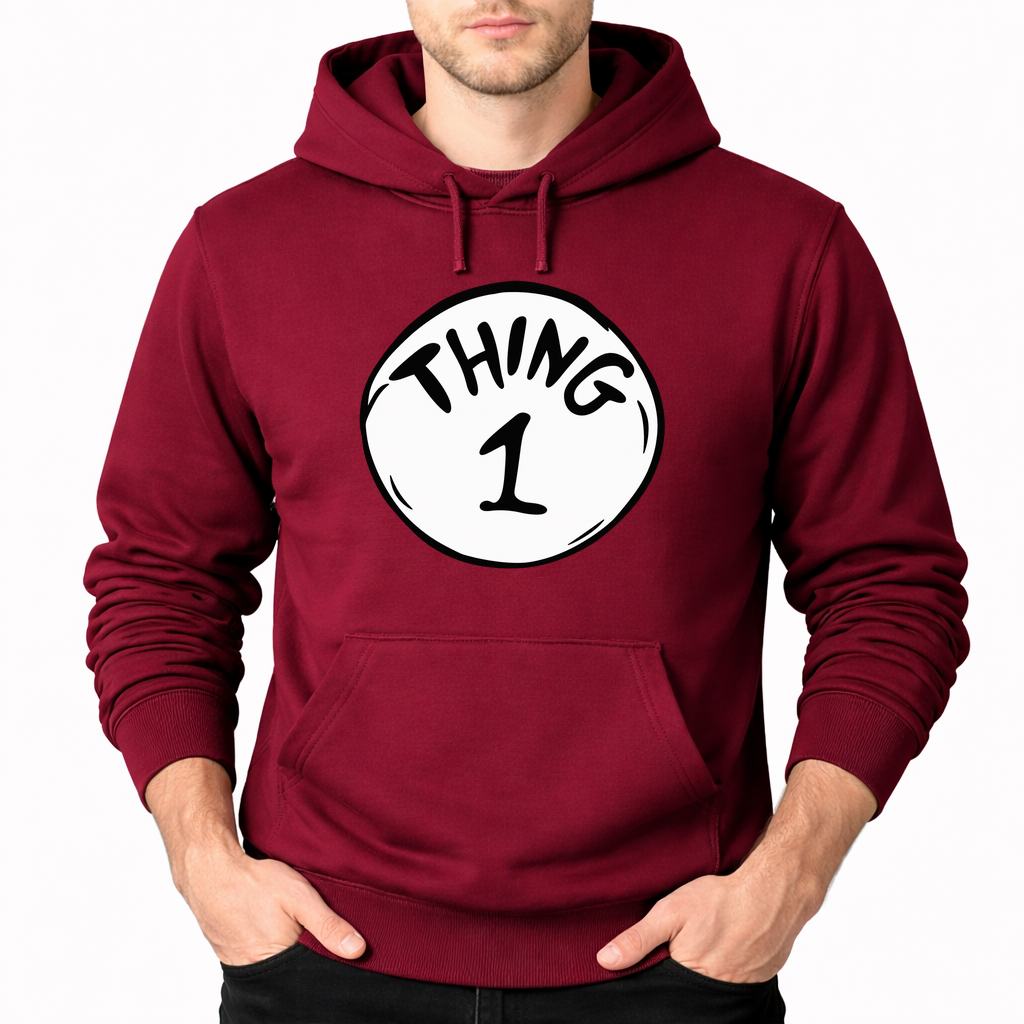 Men's Dr. Seuss Thing 1 Pullover Hoodie - Burgundy