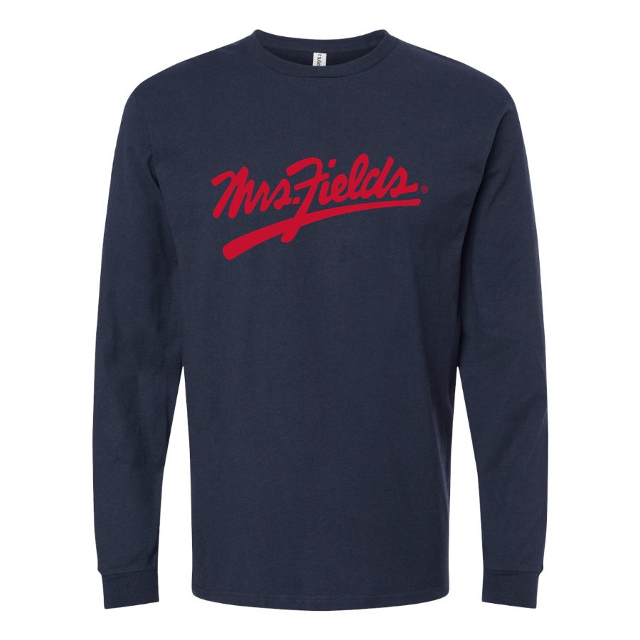 Men's Logo-Mrs.-Fields-1536x864 Long sleeves Cotton Blend T-Shirt - Navy