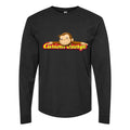 Men's Curious George logo PNG3 Long sleeves Cotton Blend T-Shirt - Black