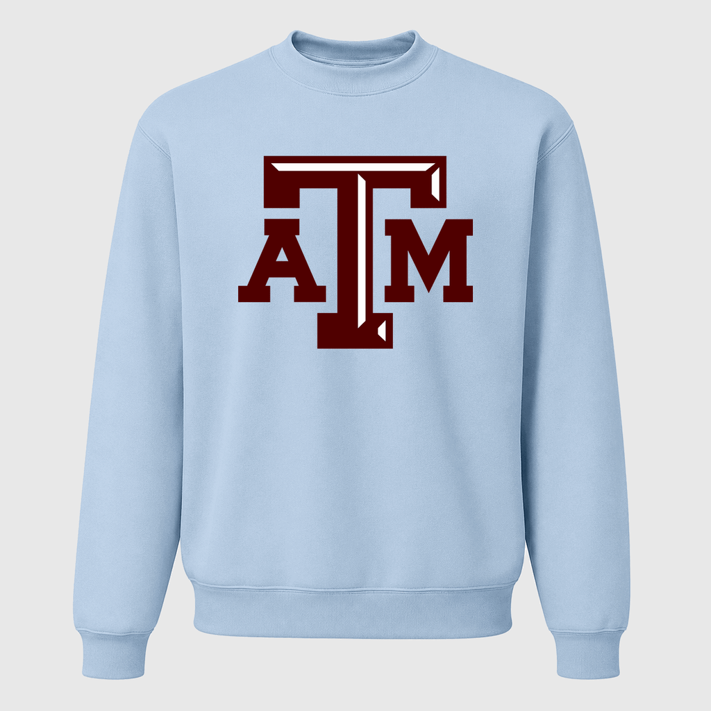 Men's Texas A&M University Logo Crewneck Sweatshirt - Sky Blue