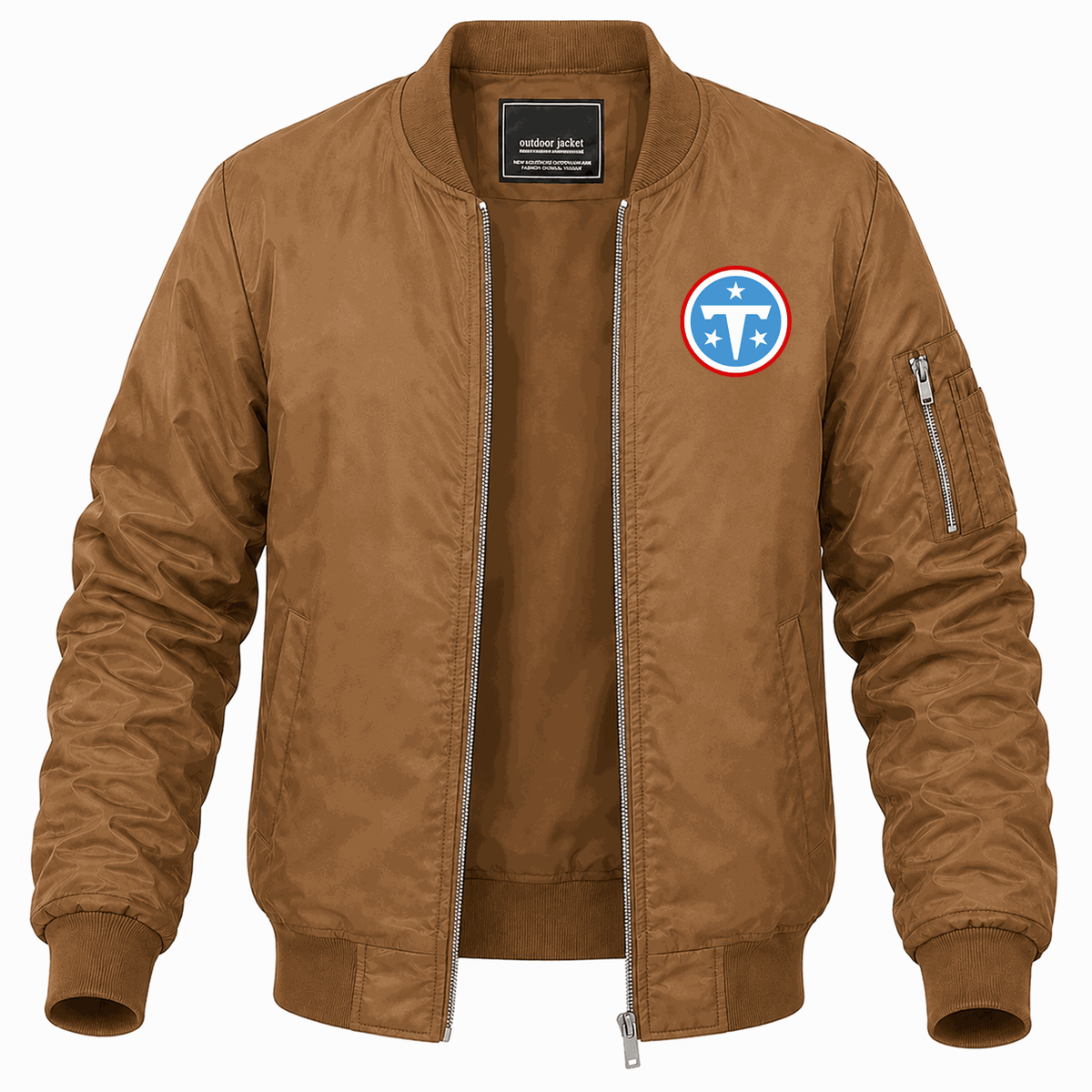 Men's Tennessee Titans Lightweight Bomber Jacket - Brown