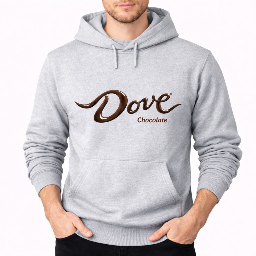 Men's Dove Chocolate Food Pullover Hoodie - Gray