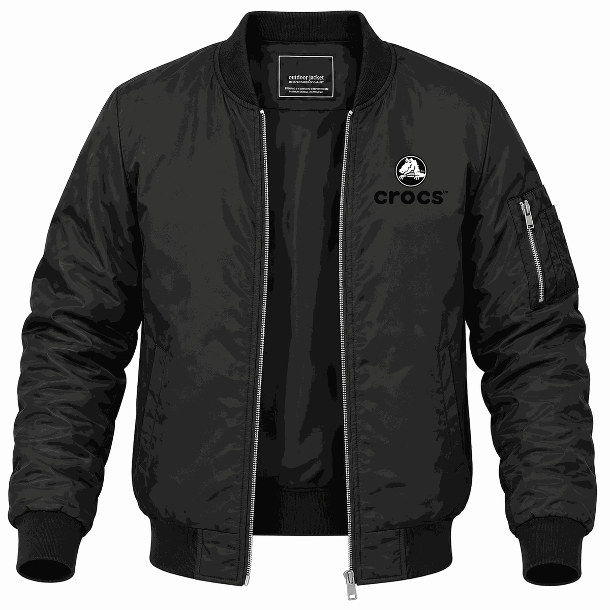 Men's Crocs Lightweight Bomber Jacket - Black