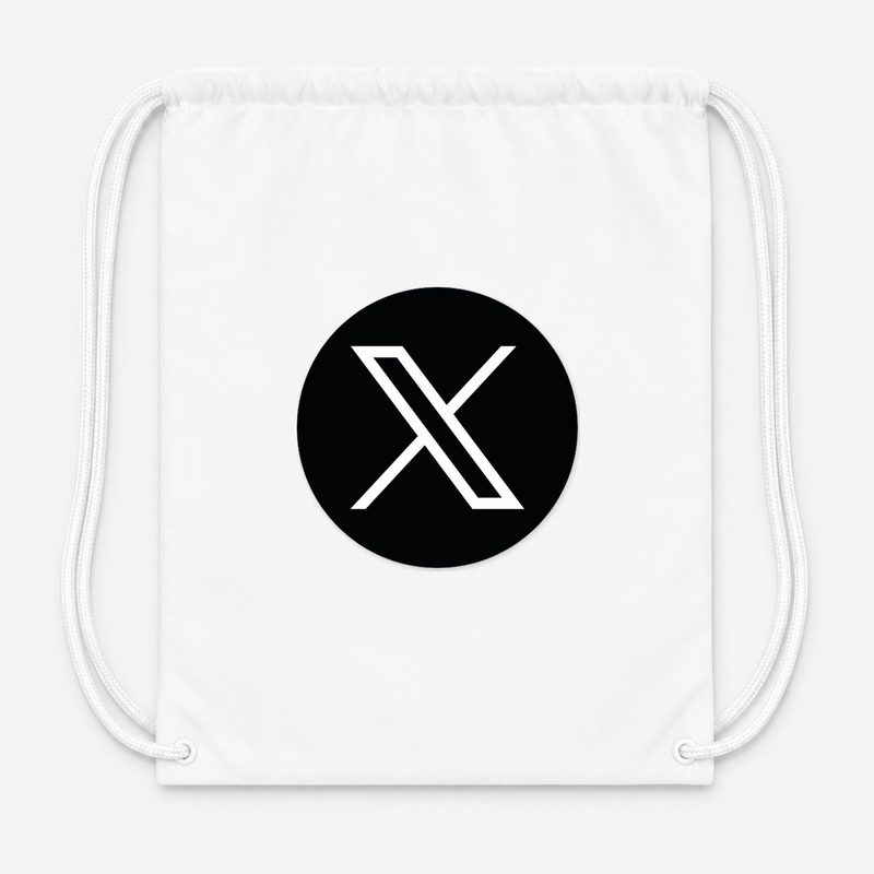 Twitter X Drawstring Bag - White