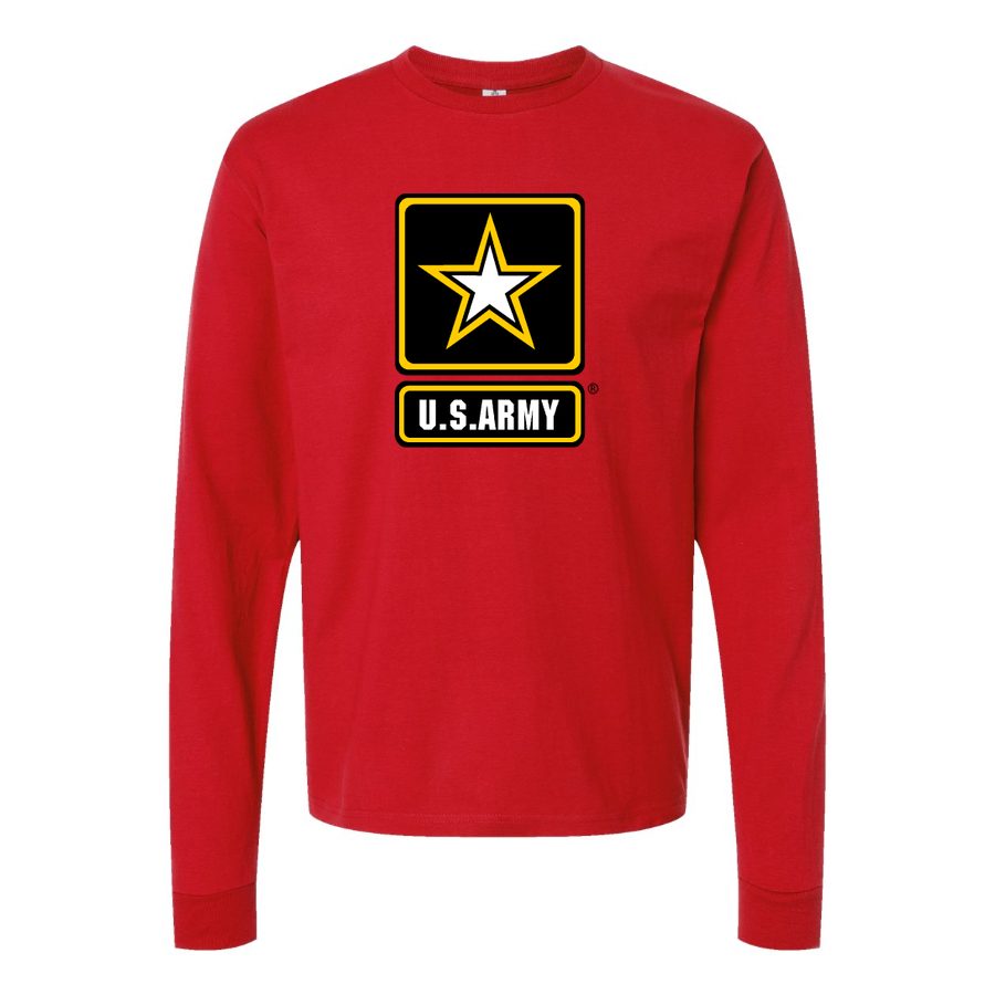 Men's U.S. Army Long sleeves Cotton Blend T-Shirt - Red