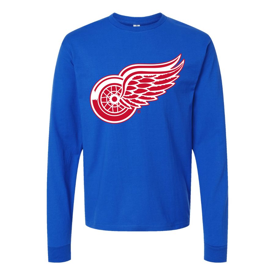 Men's Detroit Red Wings Long sleeves Cotton Blend T-Shirt - Blue