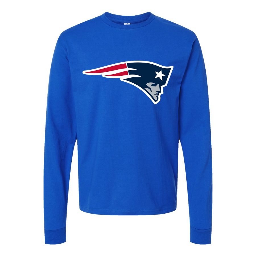 Men's New England Patriots Long sleeves Cotton Blend T-Shirt - Blue
