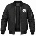 Men's Pittsburgh Steelers Lightweight Bomber Jacket - Black