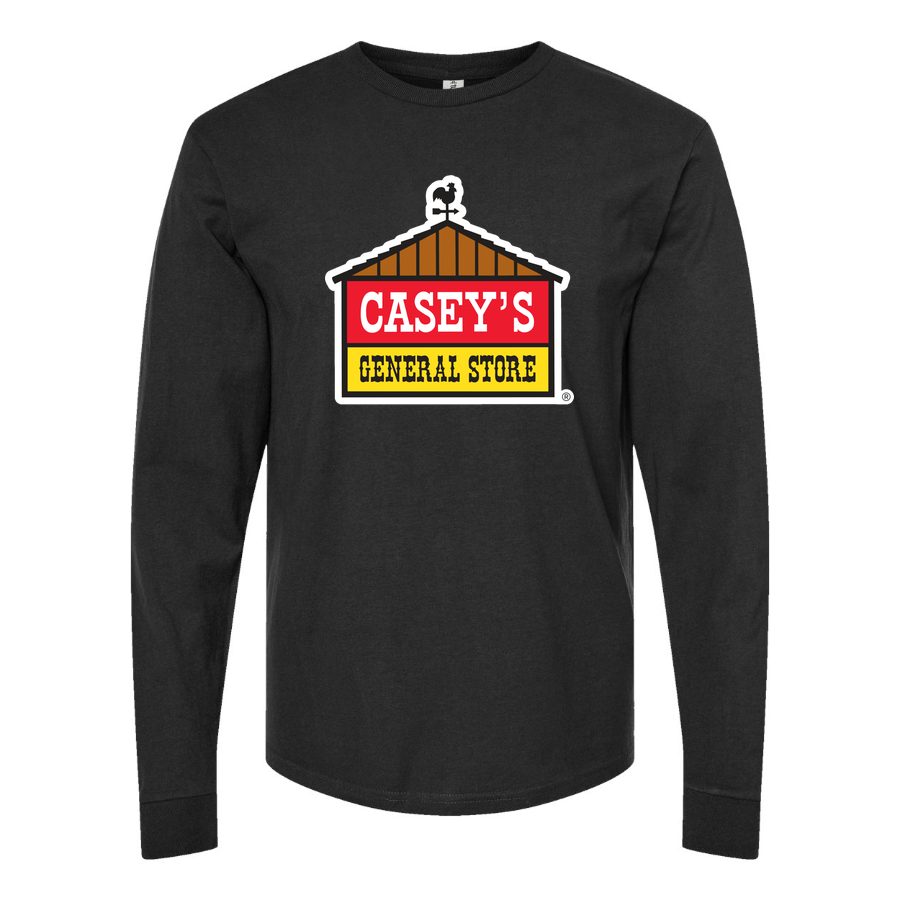 Men's Caseys-General-Stores-Logo-1536x864 Long sleeves Cotton Blend T-Shirt - Black
