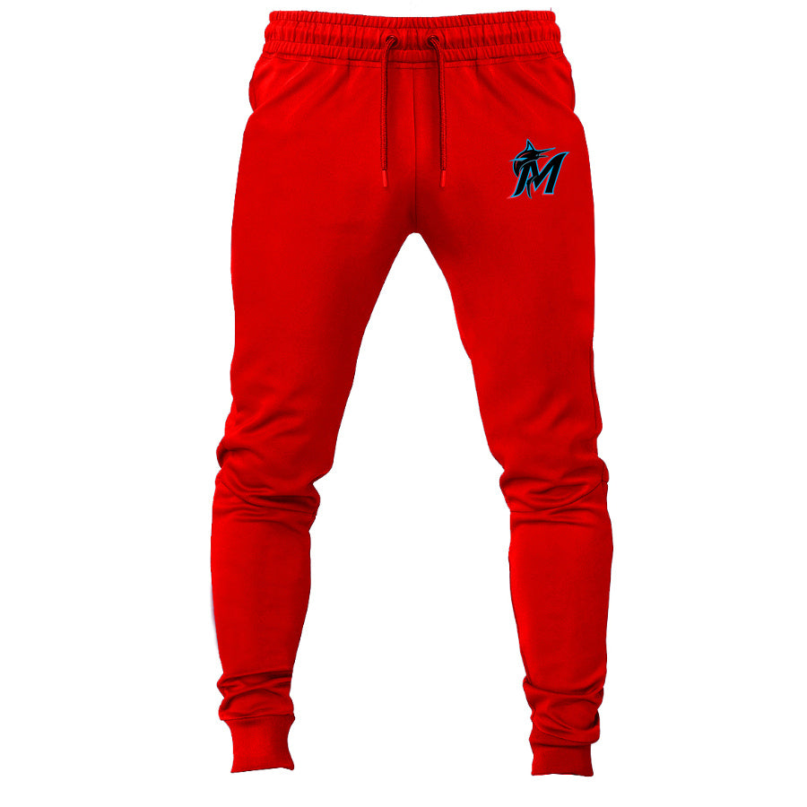 Miami Marlins joggers sweatpants - Red