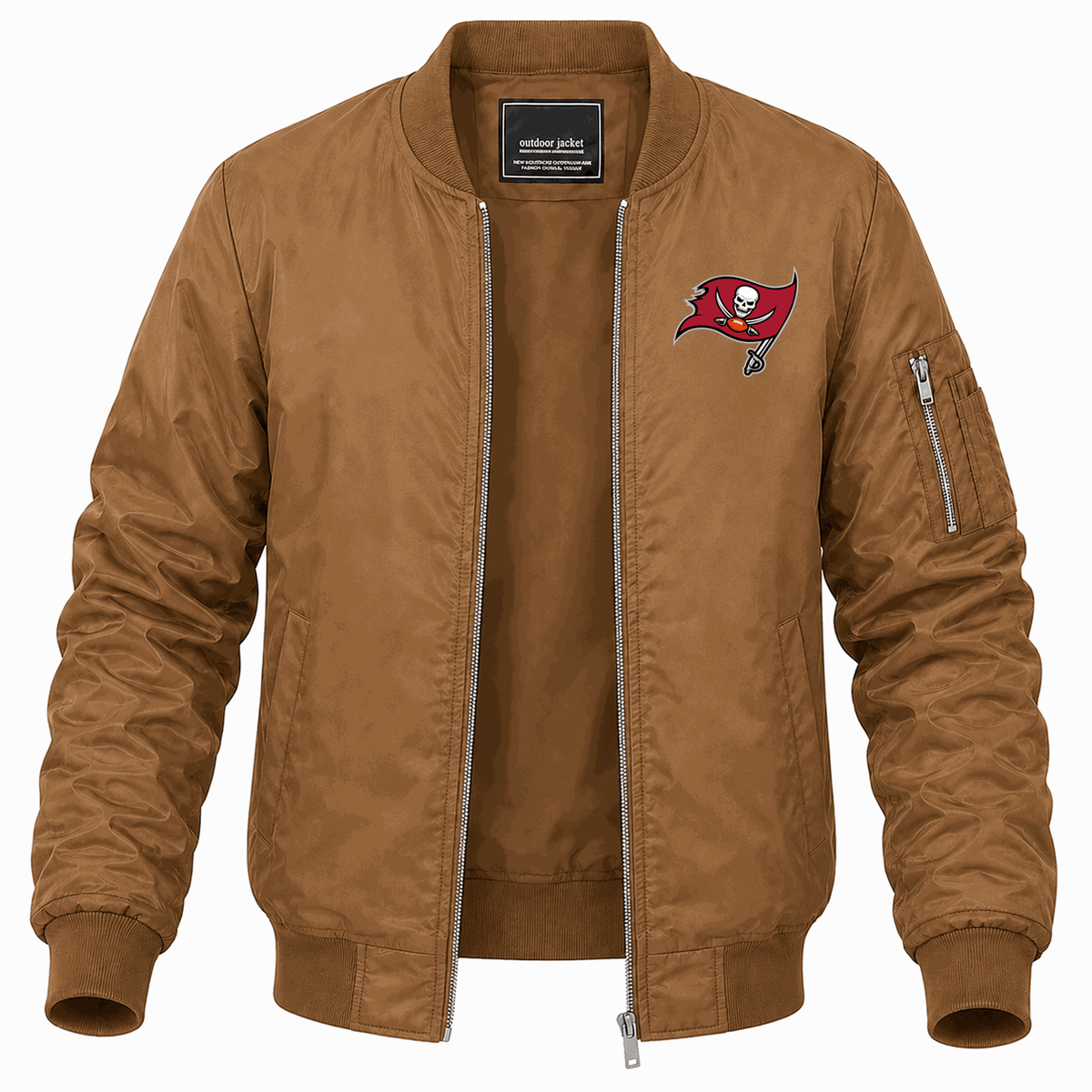 Men's Tampa Bay Buccaneers Lightweight Bomber Jacket - Brown