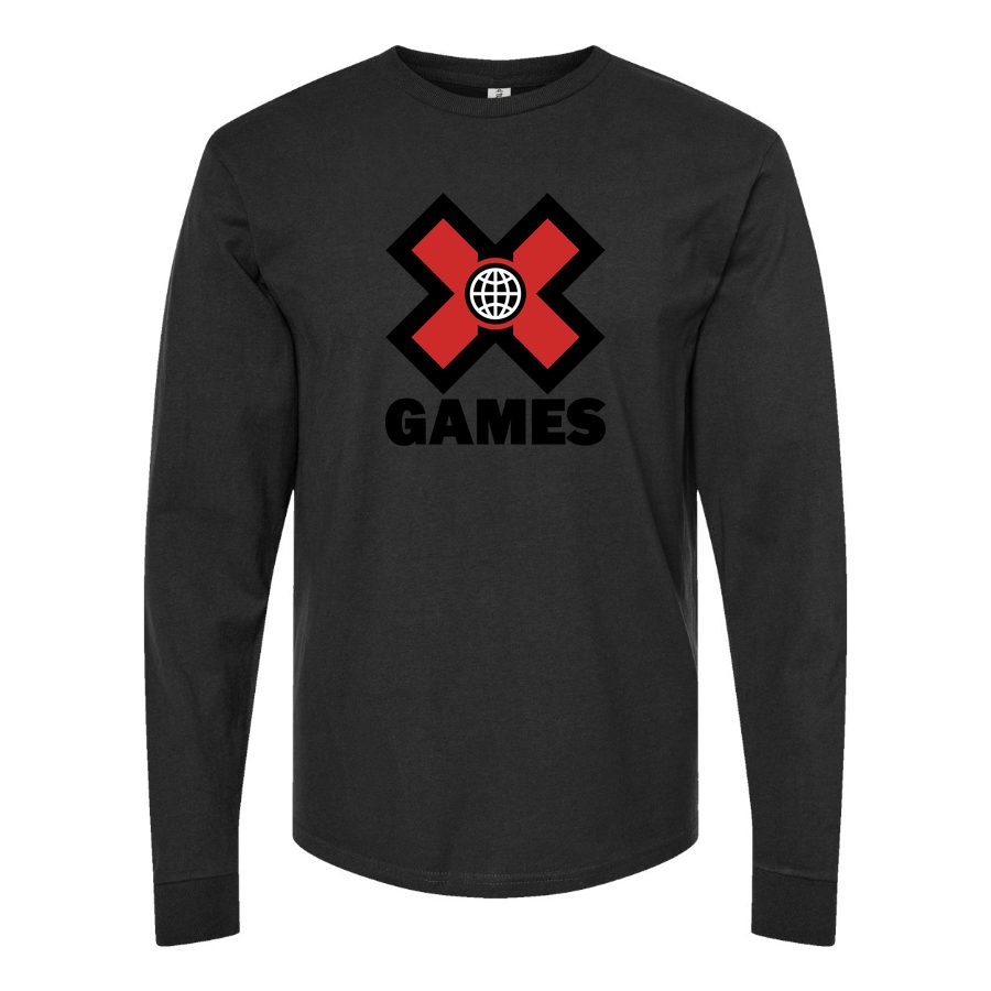 Men's X Games logo.svg Long sleeves Cotton Blend T-Shirt - Black