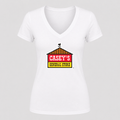 Women's Casey's General Stores V Neck T-Shirt in white