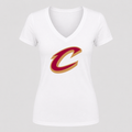 Women's Cleveland Cavaliers V Neck T-Shirt in white