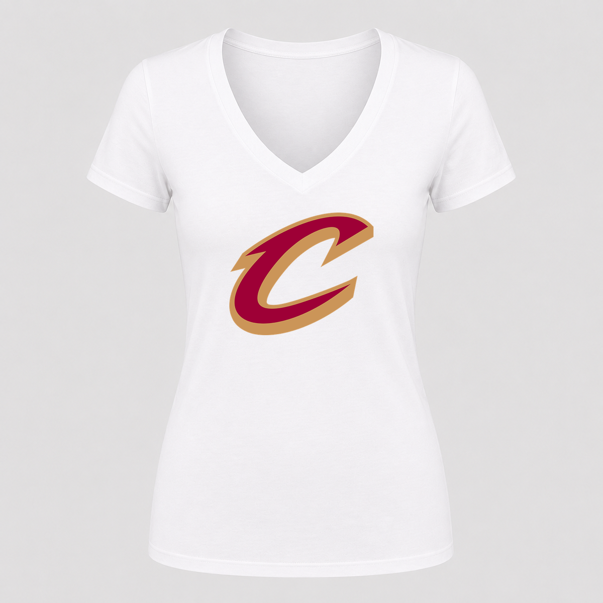 Women's Cleveland Cavaliers V Neck T-Shirt in white