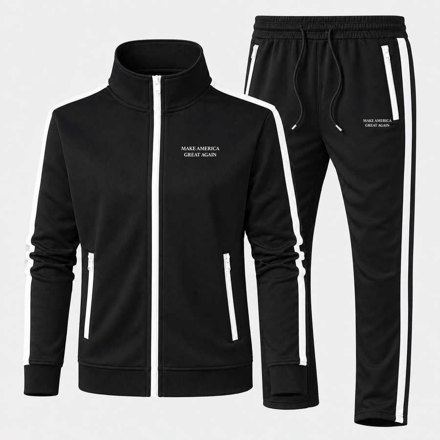Make America Great Again White tracksuit in Black