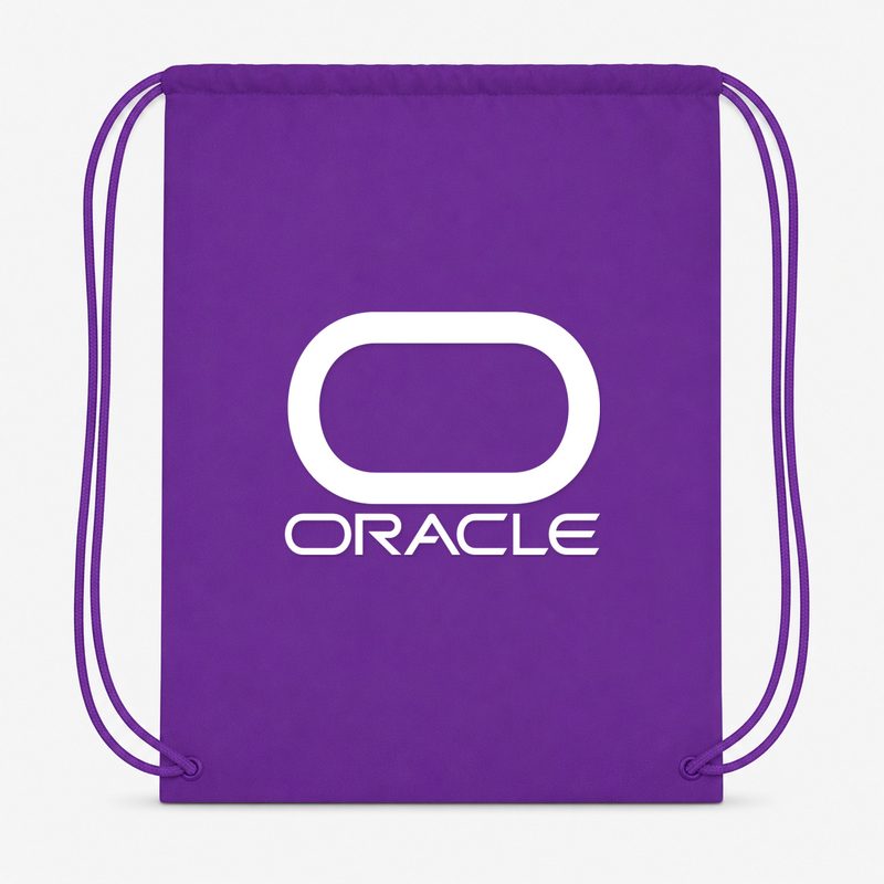 Oracle White Drawstring Bag - Purple
