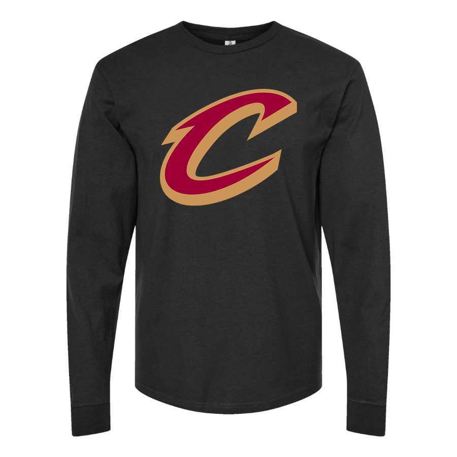Men's Cleveland Cavaliers Long sleeves Cotton Blend T-Shirt - Black