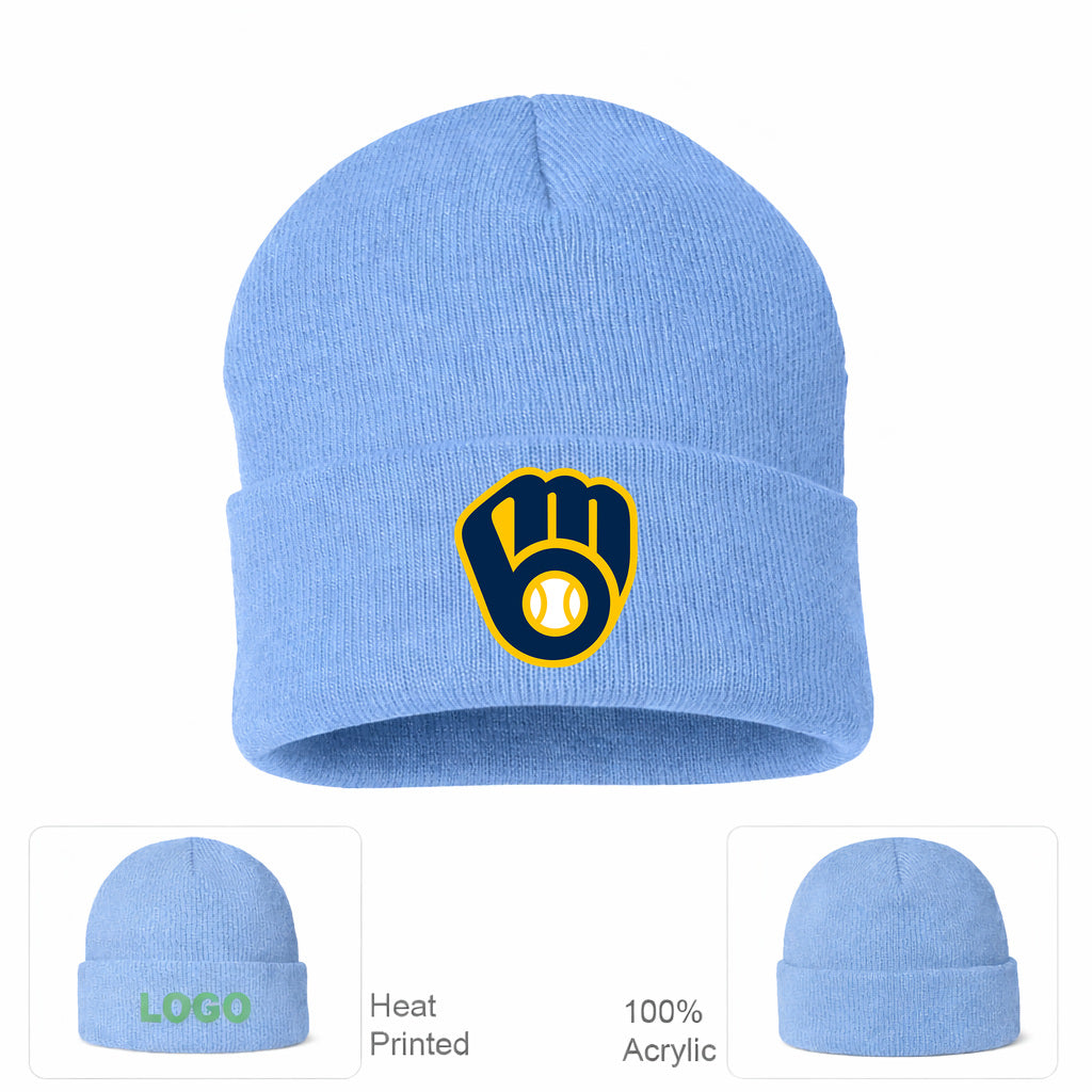 MLB Milwaukee Brewers Beanie Hat - Sky Blue