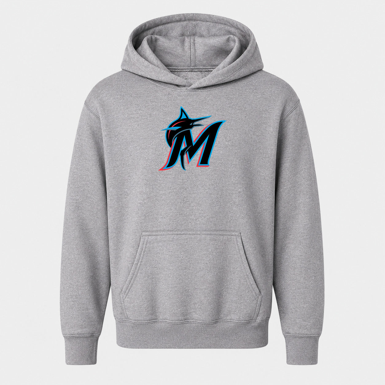 Youth Miami Marlins Pullover Hoodie - Gray
