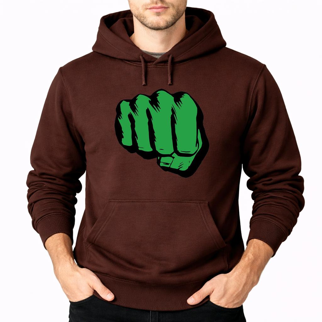 Men's Hulk Punch Pullover Hoodie - Brown