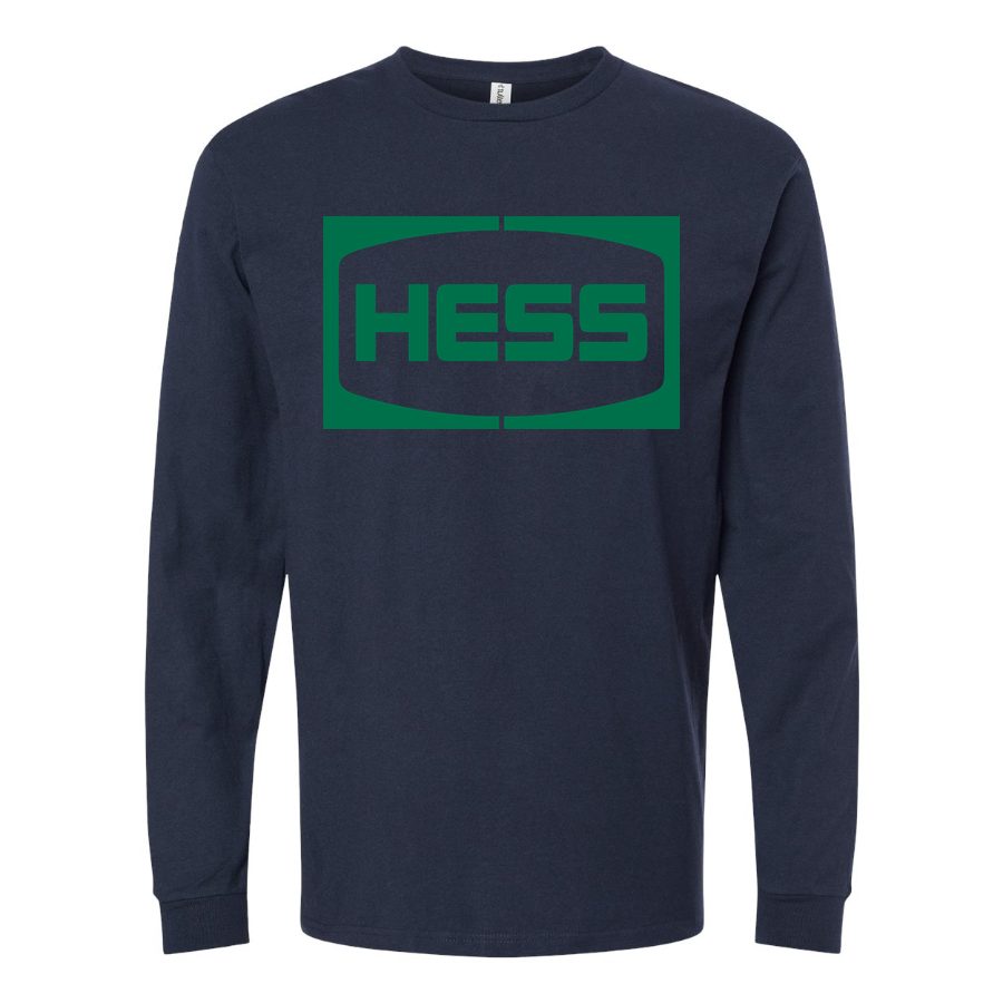 Men's Hess-Logo Long sleeves Cotton Blend T-Shirt - Navy