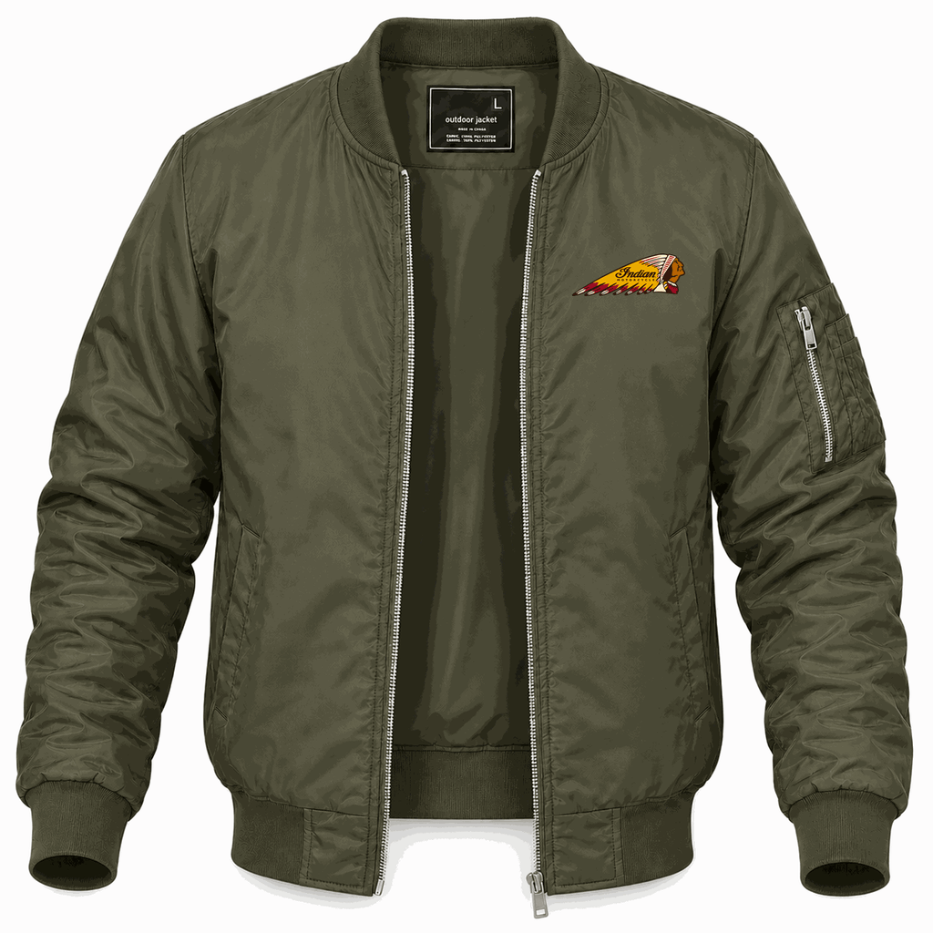 Men's Indian Motorcycle Lightweight Bomber Jacket - Army Green