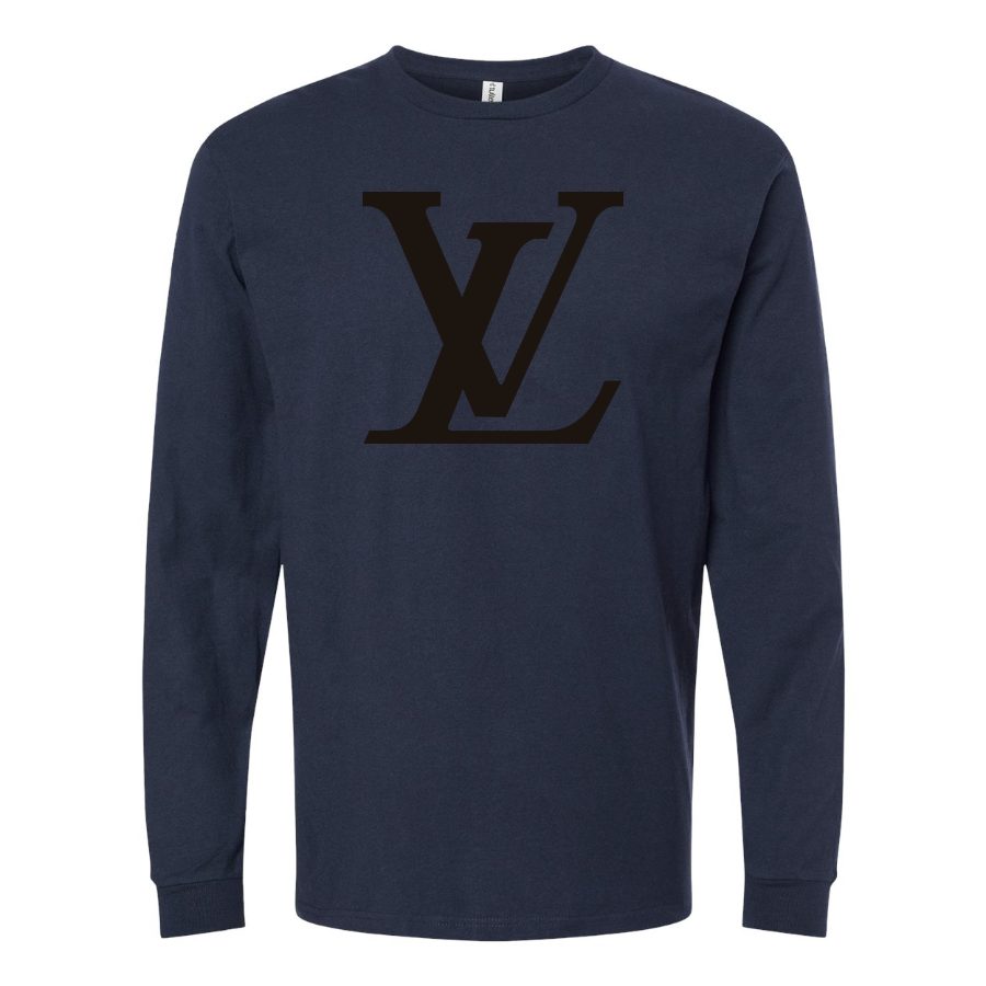 Men's Louis Vuitton Long sleeves Cotton Blend T-Shirt - Navy