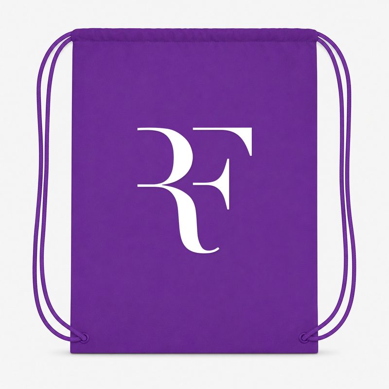 Roger Federer White Drawstring Bag - Purple